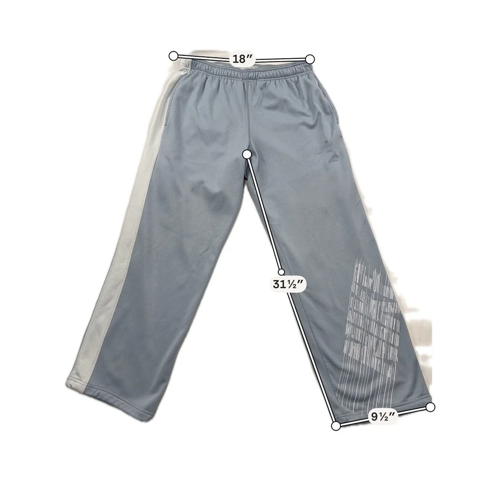 Nike Pants Therma-FIT Fleece Graphic Logo Side Stripe Gray Mens XL